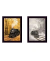 TRENDY DECOR 4U VINTAGE-LIKE LOCOMOTIVES COLLECTION BY LORI DEITER, PRINTED WALL ART, READY TO HANG, BLACK FRAME, 14