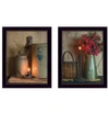 TRENDY DECOR 4U COUNTRY CANDLELIGHT COLLECTION BY SUSAN BOYER, PRINTED WALL ART, READY TO HANG, BLACK FRAME, 14" X 1