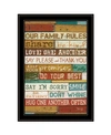 TRENDY DECOR 4U OUR FAMILY RULES BY MARLA RAE, READY TO HANG FRAMED PRINT, BLACK FRAME, 15" X 21"