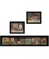 Trendy Decor 4u Country Bath Ii 3-piece Vignette By Pam Britten, Black Frame, 39" X 14" In Multi