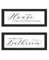 Trendy Decor 4u Household Humor 2-piece Vignette By Lori Deiter, Black Frame, 23" X 11" In Multi