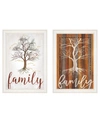 TRENDY DECOR 4U FAMILY TREE/ ROOTS 2-PIECE VIGNETTE BY MARLA RAE, WHITE FRAME, 15" X 21"