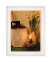 TRENDY DECOR 4U DAFFODILS BY CANDLELIGHT BY ANTHONY SMITH, READY TO HANG FRAMED PRINT, WHITE FRAME, 15" X 21"