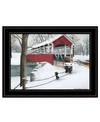 Trendy Decor 4u Crisp Winter Evening By Billy Jacobs, Ready To Hang Framed Print, Black Frame, 19" X 15" In Multi
