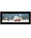 TRENDY DECOR 4U WINTER ON THE FARM BY BILLY JACOBS, READY TO HANG FRAMED PRINT, BLACK FRAME, 27" X 11"