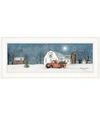 TRENDY DECOR 4U WINTER ON THE FARM BY BILLY JACOBS, READY TO HANG FRAMED PRINT, WHITE FRAME, 27" X 11"