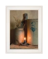 TRENDY DECOR 4U NO. 3 BEE STING ON A CROCK BY SUSAN BOYER, READY TO HANG FRAMED PRINT, WHITE FRAME, 15" X 19"