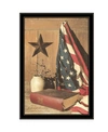 TRENDY DECOR 4U GOD AND COUNTRY BY BILLY JACOBS, READY TO HANG FRAMED PRINT, BLACK FRAME, 23" X 33"