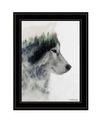 TRENDY DECOR 4U WOLF STARE BY ANDREAS LIE, READY TO HANG FRAMED PRINT, BLACK FRAME, 15" X 19"