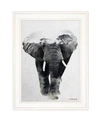 TRENDY DECOR 4U ELEPHANT WALK BY ANDREAS LIE, READY TO HANG FRAMED PRINT, WHITE FRAME, 15" X 19"