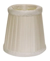CLOTH & WIRE CLOTH&WIRE SLANT SIDE PLEAT CHANDELIER LAMPSHADE WITH FLAME CLIP