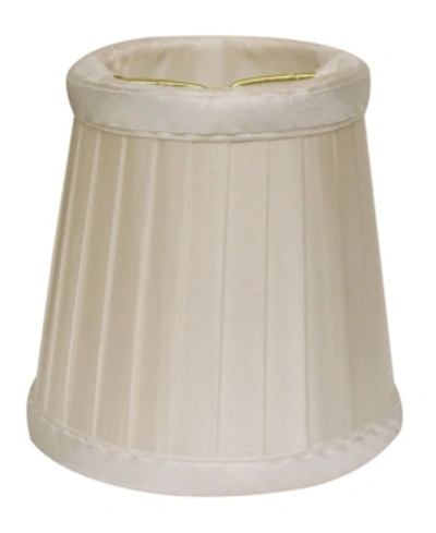 Cloth & Wire Cloth&wire Slant Side Pleat Chandelier Lampshade With Flame Clip In Beige
