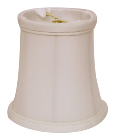 Cloth & Wire Cloth&wire Slant Tissue Shantung Chandelier Lampshade With Flame Clip In White