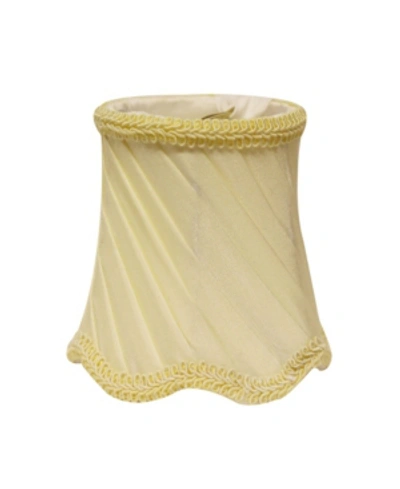 Cloth & Wire Cloth&wire Slant Swirled Side Pleat Chandelier Lampshade With Flame Clip In Beige