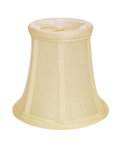 Cloth & Wire Cloth&wire Slant Pure Silk Dupioni Chandelier Lampshade With Flame Clip In Off-white