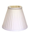 Cloth & Wire Cloth&wire Slant Side Pleat Chandelier Lampshade With Flame Clip In White