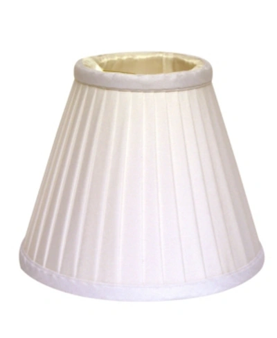 Cloth & Wire Cloth&wire Slant Side Pleat Chandelier Lampshade With Flame Clip In White