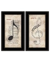 Trendy Decor 4u Music Collection 2-piece Vignette By Marla Rae, Black Frame, 11" X 21" In Multi