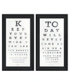 TRENDY DECOR 4U EYE CHARTS 2-PIECE VIGNETTE BY MARLA RAE, BLACK FRAME, 15" X 27"