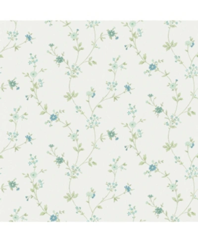 Advantage 20.5" X 369" Samuelsson Light Small Floral Trail Wallpaper In Blue