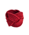 Saro Lifestyle Braided Jute Napkin Ring, Set Of 4 In Cranberry