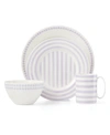 Kate Spade New York Charlotte Street North Grey Collection 4-piece Place Setting In Lavender