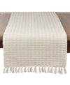 Saro Lifestyle Dashed Woven Long Table Runner In Natural