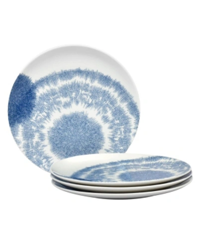 Noritake Aozora Set/4 Coupe Dinner Plates In White And Blue