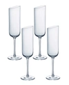 Villeroy & Boch New Moon Flute Champagne Glasses, Set Of 4 In Clear