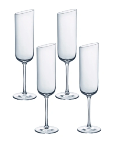 VILLEROY & BOCH NEW MOON FLUTE CHAMPAGNE SET OF 4