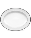 Noritake Crestwood Platinum Oval Platter In Silver