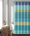Lush Decor Bohemian Stripe Shower Curtain, 72" X 72" In Blue