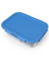 BENTGO LARGE DIVIDED GLASS FOOD STORAGE CONTAINER, BLUE