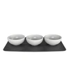 Villeroy & Boch Villeroy And Boch New Moon 4-piece Dip Bowl & Tray Set In White Bowls, Black Tray