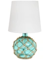 ALL THE RAGES ELEGANT DESIGNS BUOY ROPE NAUTICAL NETTED COASTAL OCEAN SEA GLASS TABLE LAMP SHADE