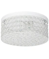 All The Rages Elegant Designs Elipse Crystal 2 Light Round Ceiling Flush Mount In White