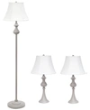 ALL THE RAGES ELEGANT DESIGNS TRADITIONALLY CRAFTED 3 PACK LAMP SET 2 TABLE LAMPS, 1 FLOOR LAMP SHADES