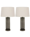 DECOR THERAPY DECOR THERAPY TALL BLACK RIBBED TABLE LAMPS SET OF 2