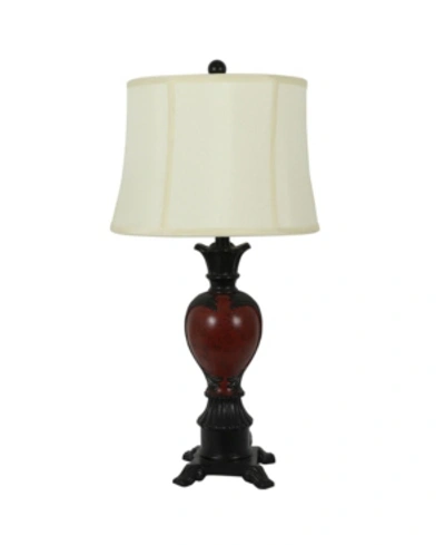 Decor Therapy Louise 25" Traditional Carved Table Lamp In Bronze Red
