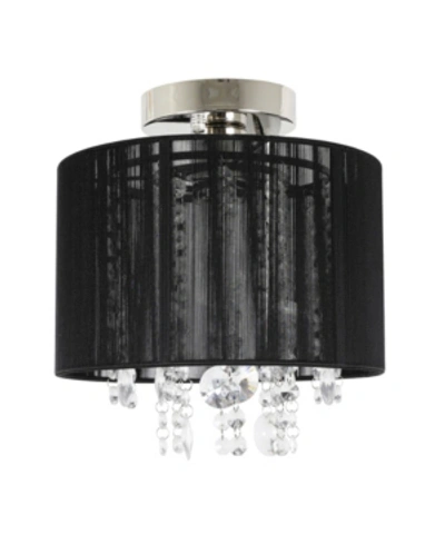 Decor Therapy Silvia String Beaded Flush Mount Ceiling Light In Black