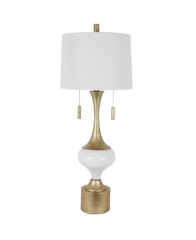 Decor Therapy Vintage-like Antique Table Lamp In Gold White