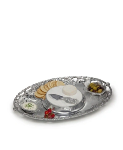 Arthur Court Designs Aluminum Grape Tray Entertainment 5-piece In Silver