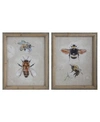 3R STUDIO WOOD FRAMED CANVAS WALL ART PORTRAIT WITH BEE IMAGES, MULTICOLOR, SET OF 2