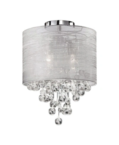 Dainolite 2 Light Incandescent Crystal Flush Mount In Chrome