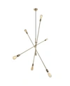 Dainolite 6 Light Incandescent Adjustable Pendant In Brass