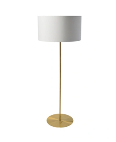 Dainolite 1 Light Drum Floor Lamp In Brass White
