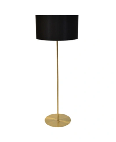 Dainolite 1 Light Drum Floor Lamp In Brass Black