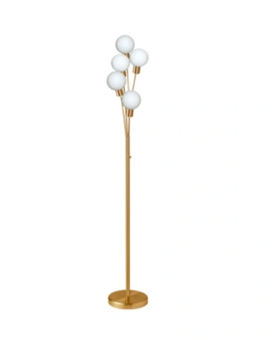 Dainolite 5 Light Incandescent Floor Lamp In Brass