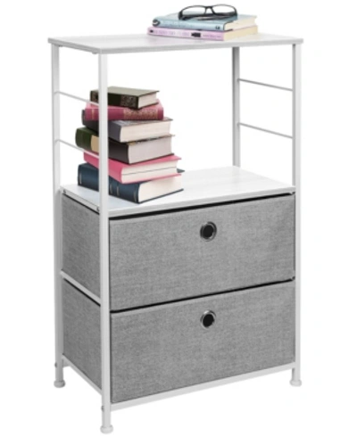 Sorbus Nightstand 2-drawers Shelf Storage In White