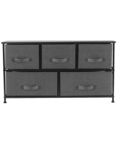 Sorbus Dresser With 5 Drawers In Black